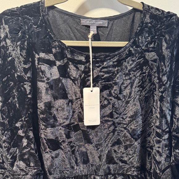 Grade & Gather NWT Black Velvet Dress - Picture 3 of 3